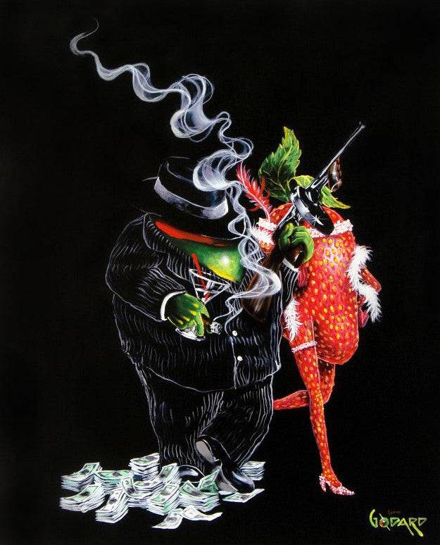 Gangster Love Michael Godard Fine Art Hand Embellished Canvas Giclée M Numbered with Artist Authorized Signature