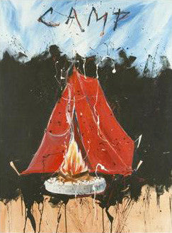 Camp Marta Wiley Original Mixed Media Painting Artist Hand Signed