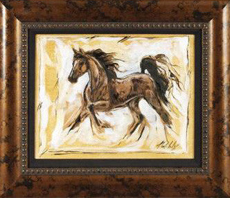Horses Running III Marta Wiley Original Mixed Media Painting on Canvas Artist Hand Signed Framed