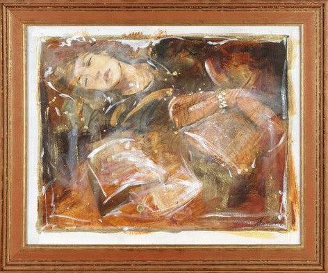Girl I Marta Wiley Original Fine Art Mixed Media Painting on Canvas Artist Hand Signed Framed