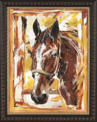 Stable V Marta Wiley Original Mixed Media Painting on Canvas Artist Hand Signed and Framed