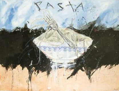 Pasta Marta Wiley Original Mixed Media Painting Artist Hand Signed