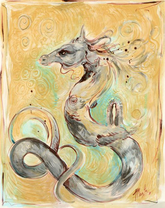 Marta Wiley Original Acrylic Mixed Media Painting on Canvas Artist Signed