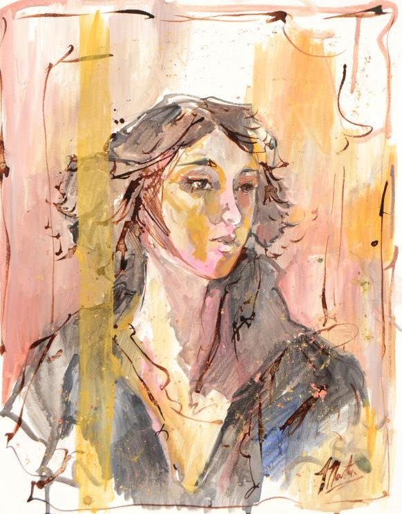 Study 10 Marta Wiley Original Acrylic Painting on Canvas Artist Signed and Thumb Printed