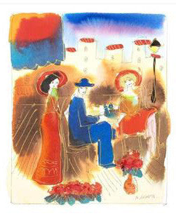 Moshe Leider Untitled Original Mixed Media Painting Artist Hand Signed