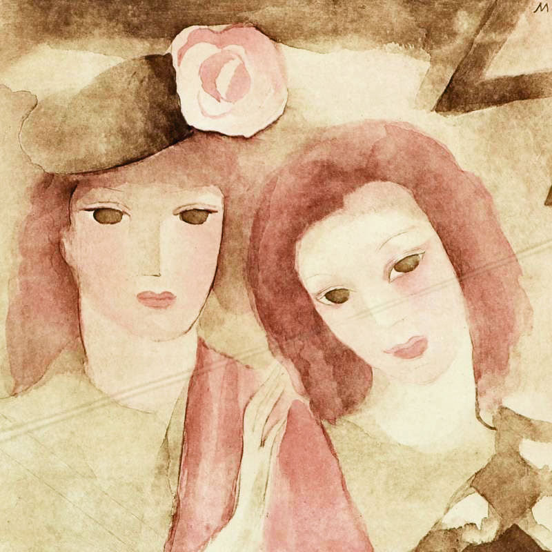 Two Women Marie Laurencin Lithograph Print Artist Plate Signed and Framed
