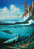 Golden Gate Bay Michael Nelson Fine Art Lithograph Print Artist Hand Signed and Numbered