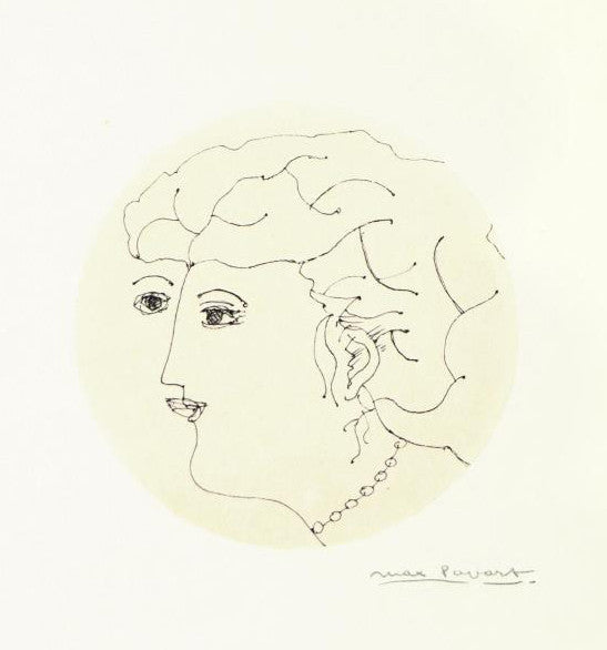 Max Papart Original Ink Drawing on Paper Artist Hand Signed