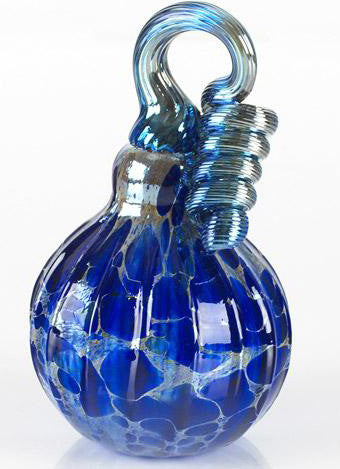 Mariusz Rynkiewicz Hand Blown Glass Pumpkin Sculpture Artist Hand Signed