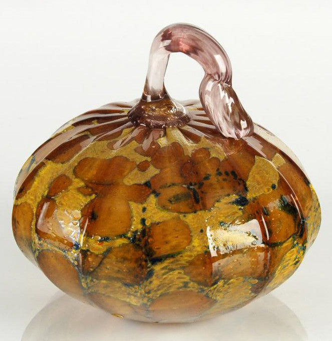 Mariusz Rynkiewicz Hand Blown Glass Pumpkin Sculpture Artist Hand Signed