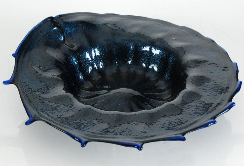 Glass Bowl Mariusz Rynkiewicz Hand Blown Sculpture Artist Hand Signed