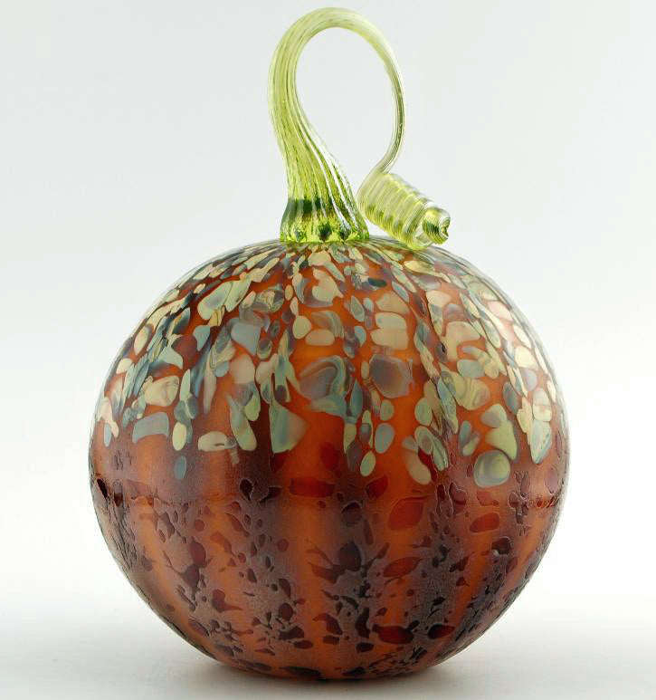Mariusz Rynkiewicz Hand Blown Glass Pumpkin Sculpture Artist Hand Signed