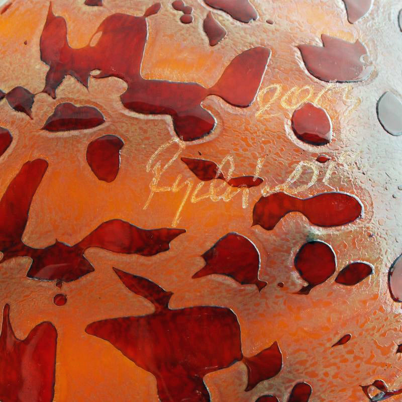 Mariusz Rynkiewicz Hand Blown Glass Pumpkin Sculpture Artist Hand Signed