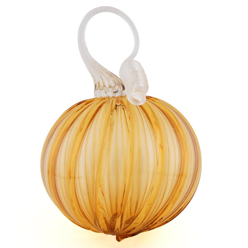 Glass Pumpkin Mariusz Rynkiewicz Hand Blown Glass Sculpture Artist Hand Signed and Dated