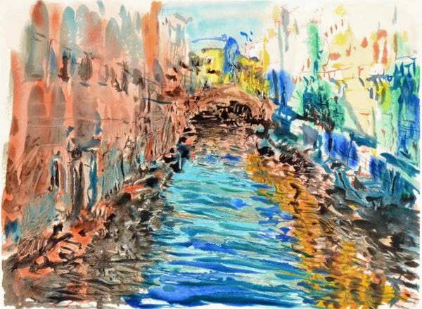 Santa Lucia Marco Sassone Serigraph Print Artist Hand Signed and Numbered