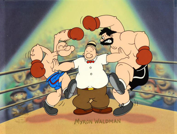 Lets Rumble Myron Waldman Hand Painted Artist Proof Animation Cel Artist Hand Signed and AP Numbered