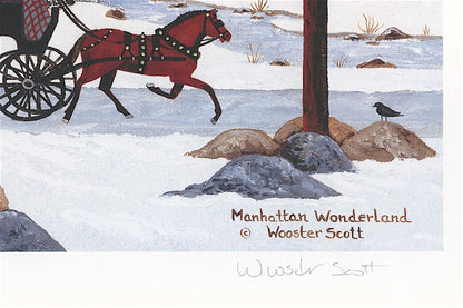 Manhattan Wonderland Jane Wooster Scott Lithograph Print Artist Hand Signed and Numbered