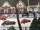 Christmas In Cambria Nobuo Watanabe Serigraph Print Artist Hand Signed and Roman Numeral Numbered