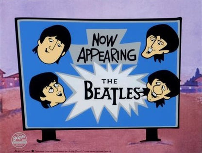 Now Appearing The Beatles DenniLu Sericel with Full Color Lithograph Background Framed