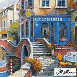 Outdoor Cafe Anatoly Metlan Lithograph Print Artist Hand Signed and Numbered