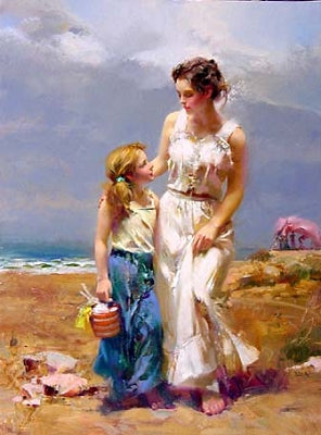 By the Sea Pino Daeni Giclée Print Artist Hand Signed and Numbered