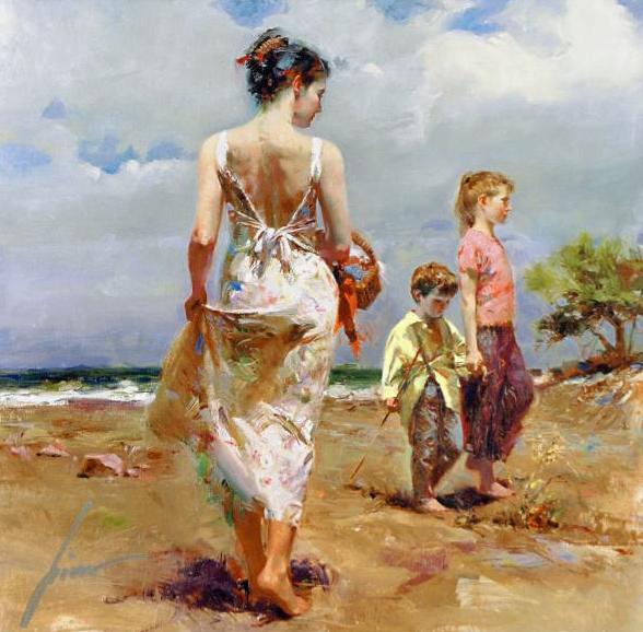 Mediterranean Breeze Pino Daeni Canvas Giclée Print Artist Hand Signed and Numbered