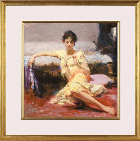 Parisian Girl Pino Daeni Giclée Print Artist Hand Signed Numbered and Framed