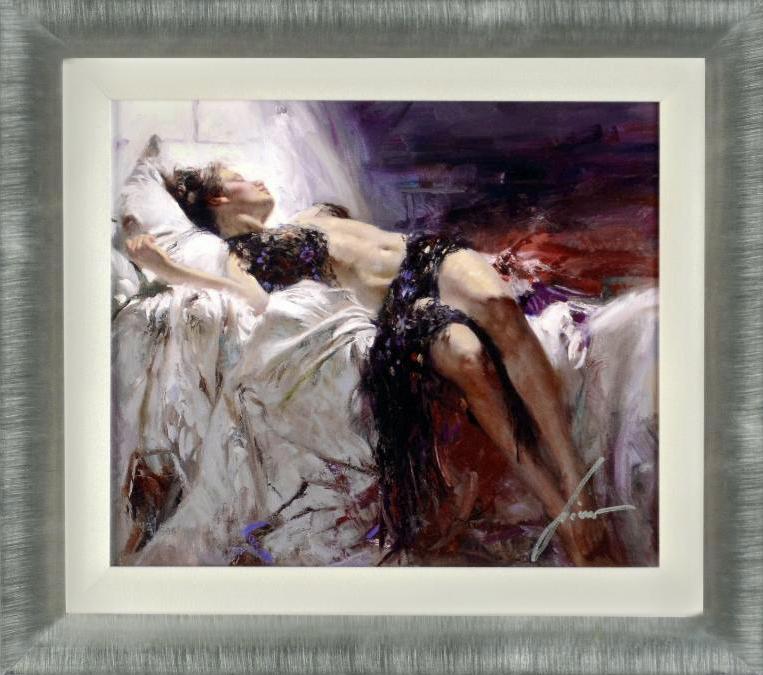 Morning Dreams Pino Daeni Canvas Giclée Print Artist Hand Signed Numbered and Framed