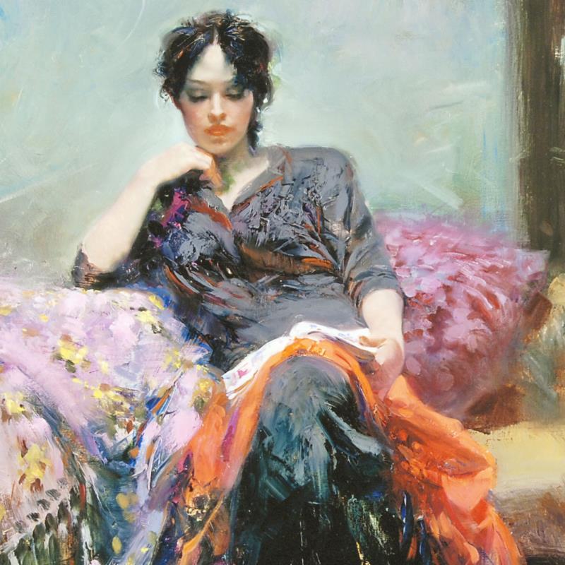 Her Favorite Book Pino Daeni Canvas Giclée Print Artist Hand Signed and Numbered