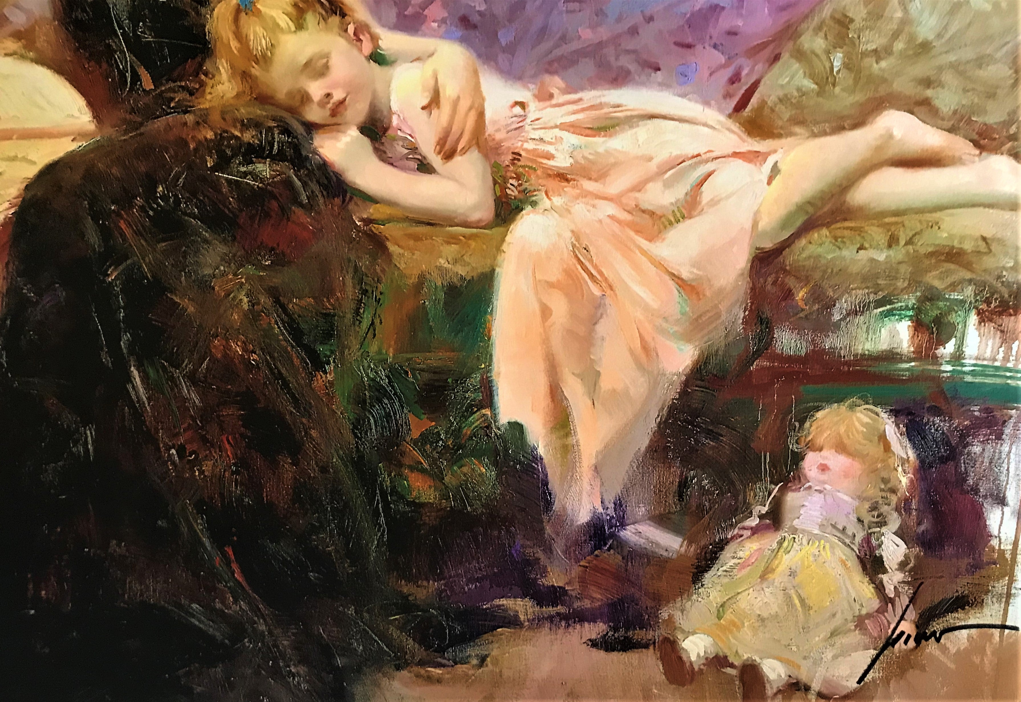 Precious Moments Pino Daeni Giclee Print Artist Hand Signed and Numbered