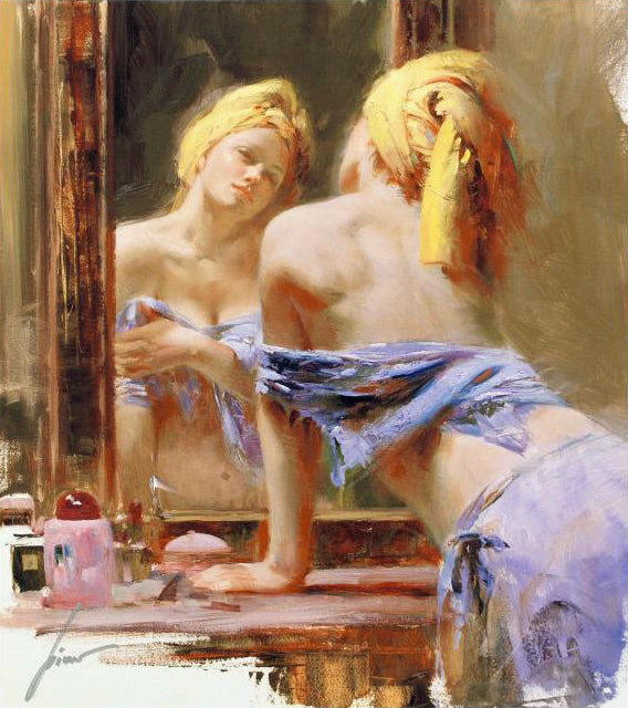 Morning Reflections Pino Daeni Canvas Giclée Print Artist Hand Signed and Numbered