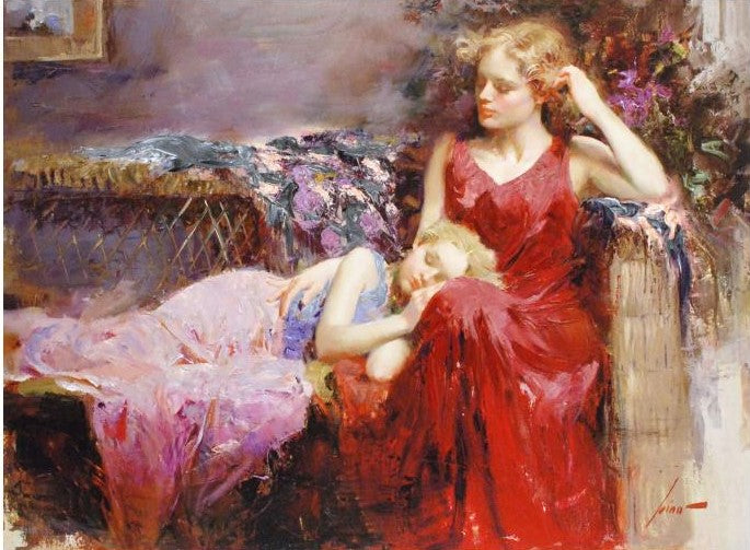 A Mothers Love Pino Daeni Canvas Giclée Print Artist Hand Signed and Numbered