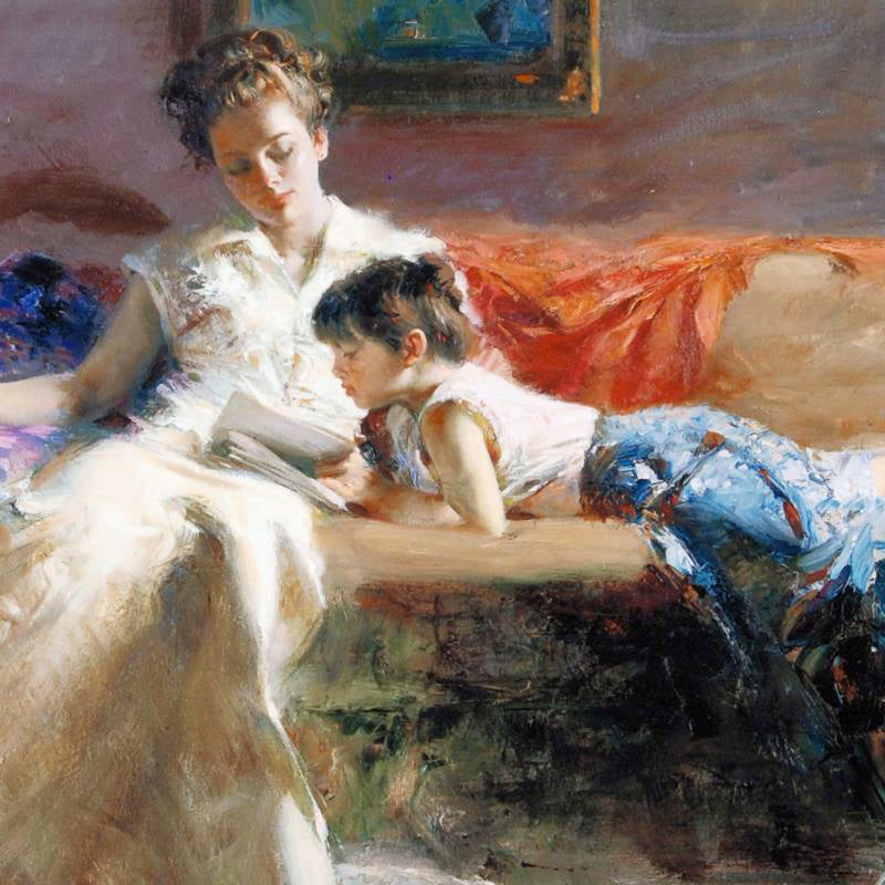 Late Night Reading Pino Daeni Giclée Print Artist Hand Signed and Numbered