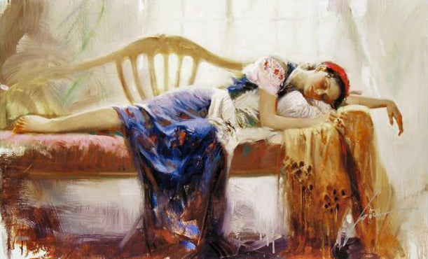 At Rest Pino Daeni Giclée on Canvas Artist Hand Signed and Numbered