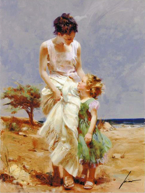 Joyful Memories Pino Daeni Canvas Giclée Print Artist Hand Signed and Numbered