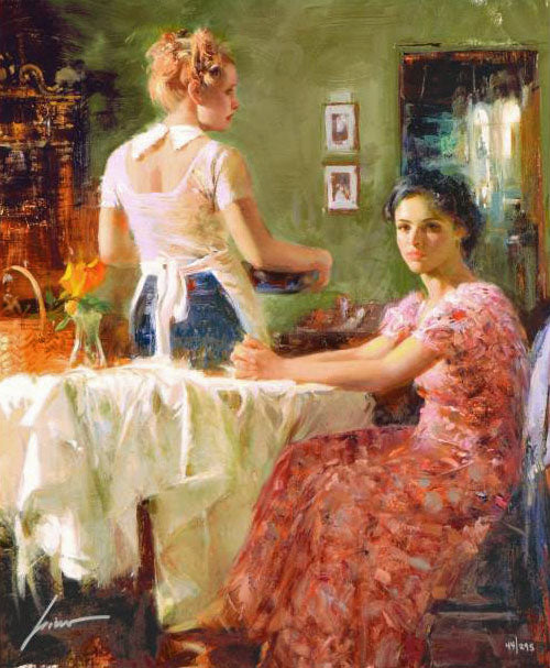 Sharing Moments Pino Daeni Giclée Print Artist Hand Signed and Numbered