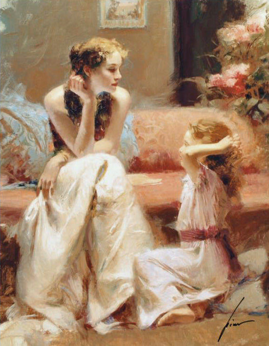 Thinking of You Pino Daeni Canvas Giclée Print Artist Hand Signed and Numbered