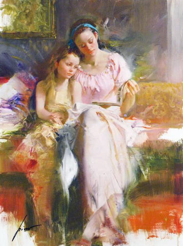 Bedtime Stories Pino Daeni Giclée Print Artist Hand Signed and Numbered