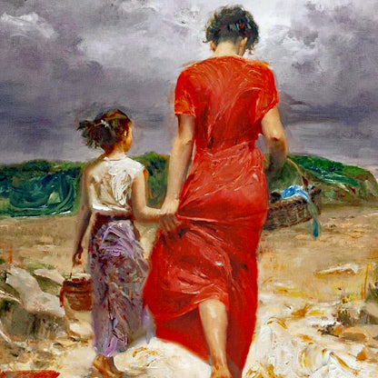 Homeward Bound Pino Daeni Artist Proof Canvas Giclée Print Artist Hand Embellished, Signed and AP Numbered