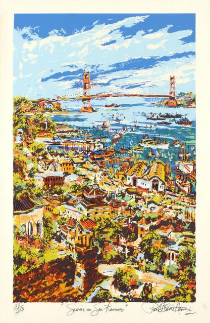 Sunrise on San Francisco Paul Blaine Henrie Serigraph Print Artist Hand Signed and Numbered