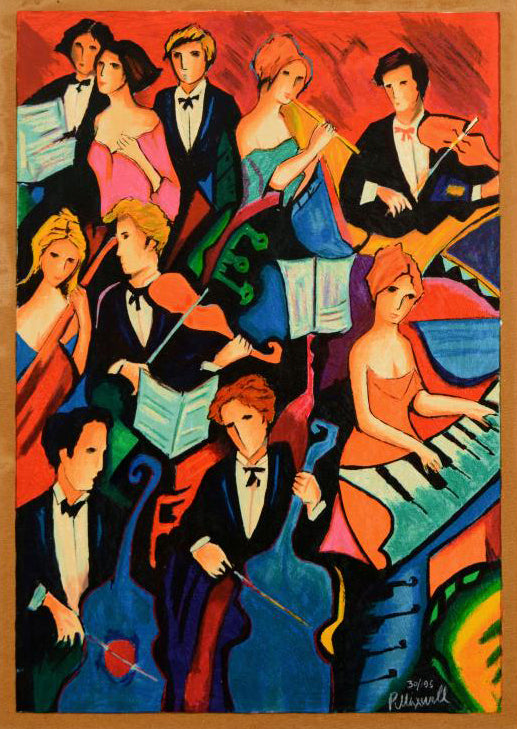 The Orchestra Philip Maxwell Fine Art Canvas Serigraph Print Artist Hand Signed and Numbered