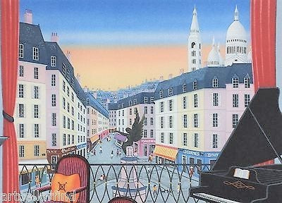 Paris Buttes Fanch Ledan Fine Art Lithograph Print Artist Hand Signed and Numbered