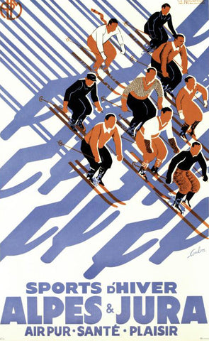 Sports D'Hiver RE Society Hand Pulled Lithograph Print Lithographer Hand Signed and Numbered