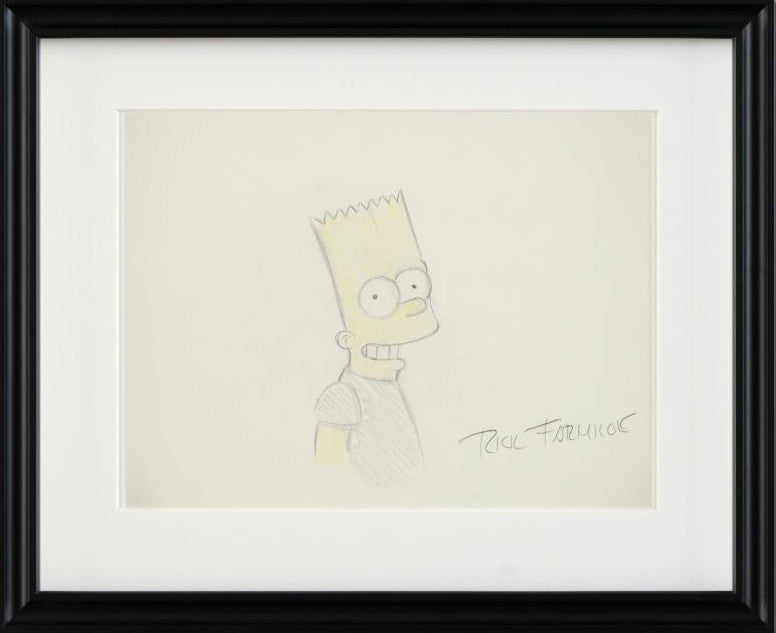 Bart Simpson Bart Simpson Original Color Pencil Sketch Artist Hand Signed and Framed