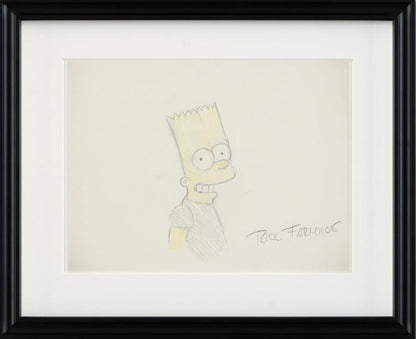 Bart Simpson Bart Simpson Original Color Pencil Sketch Artist Hand Signed and Framed