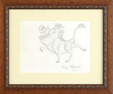 Pumba Rick Farmiloe Original Pencil Sketch on Paper Artist Hand Signed Framed