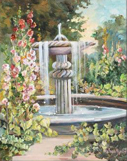 Backyard Shangri-La Rebecca Hardin Original Acrylic Painting on Canvas Artist Hand Signed