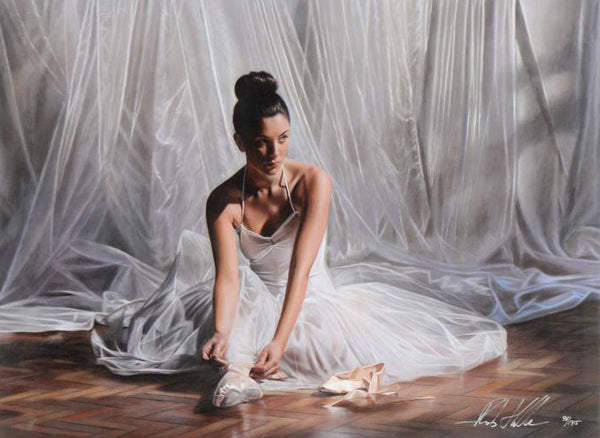 Light Through the Curtain Rob Hefferan Hand Embellished Canvas Giclée Print Artist Hand Signed and Numbered
