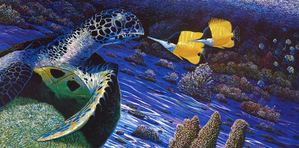 The Turtle and the Butterfly Robert Lyn Nelson Mixed Media Print Artist Hand Signed and Numbered
