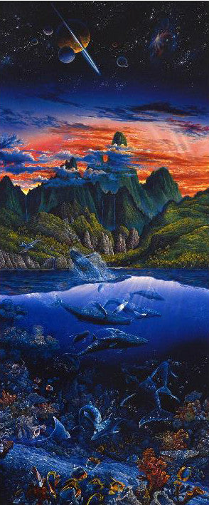 Oasis Robert Lyn Nelson Mixed Media Print Artist Hand Signed and Numbered